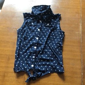 Justice navy blue with white polka dots